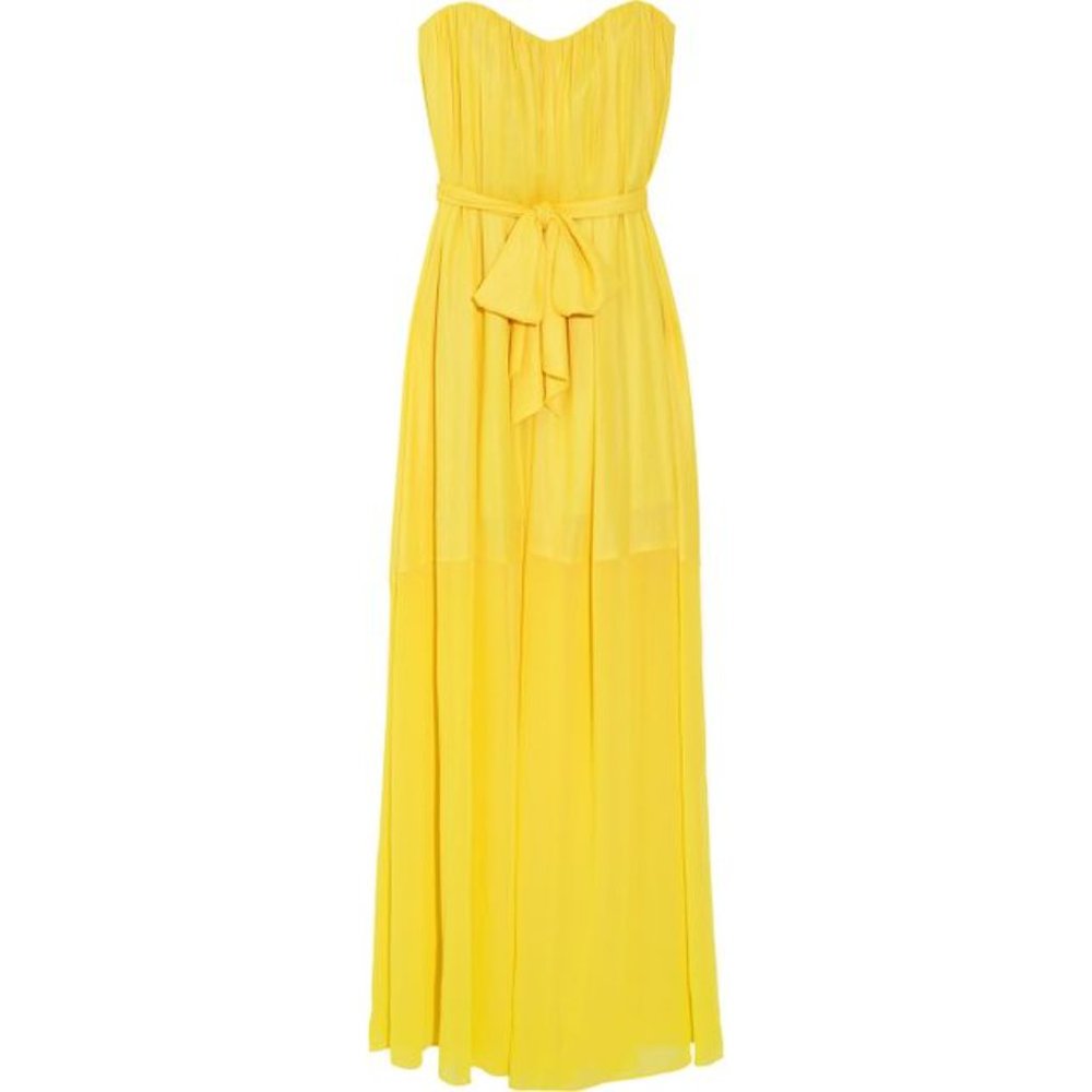 (NWOT) BCBGMaxAzria Yellow Maras Strapless Gown